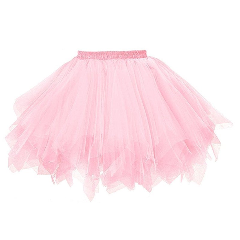 ChicWind Womens Pink Puffy Tutu Layered Tulle Petticoat Skirt - Image 3
